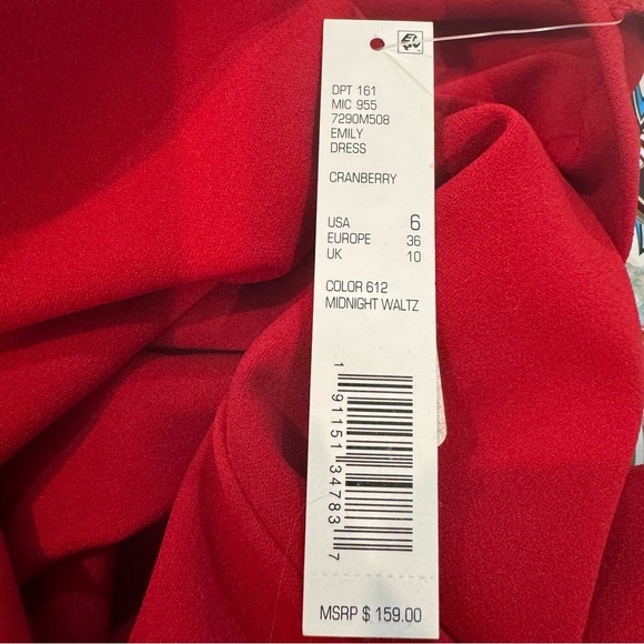 Antonio Melani Emily Bell Sleeve Red Dress Women’s Sz US 6 NEW Holiday Party - Picture 6 of 7